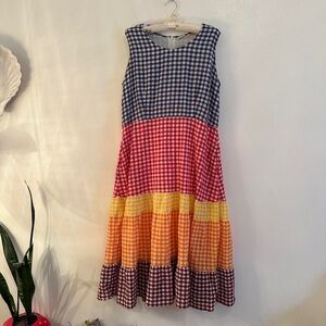 JW ANDERSON Blue and White Gingham Dress